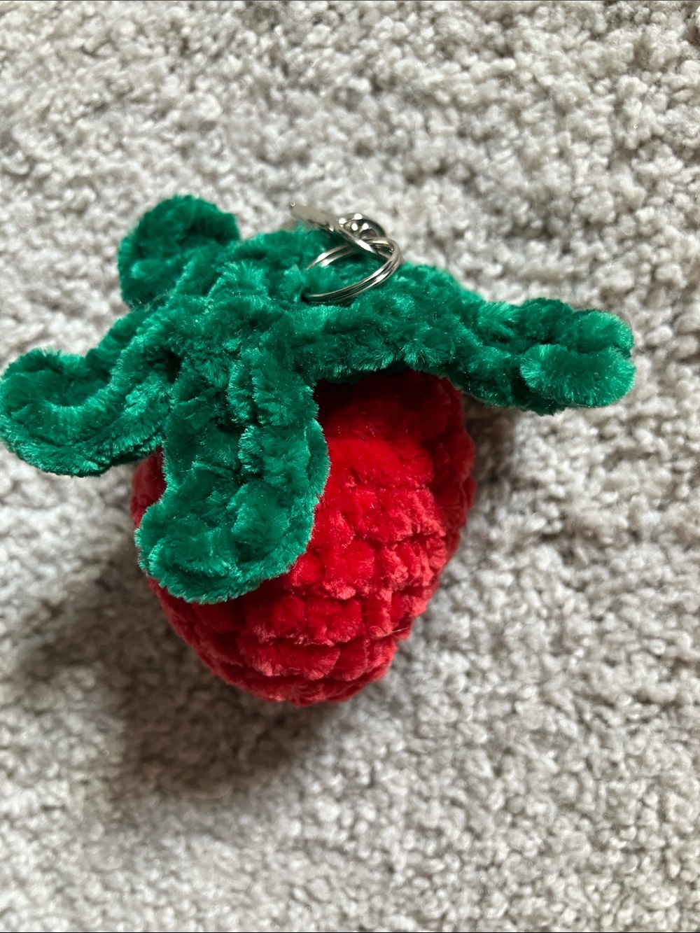 Crochet Strawberry Keychain - Picture 2 of 2